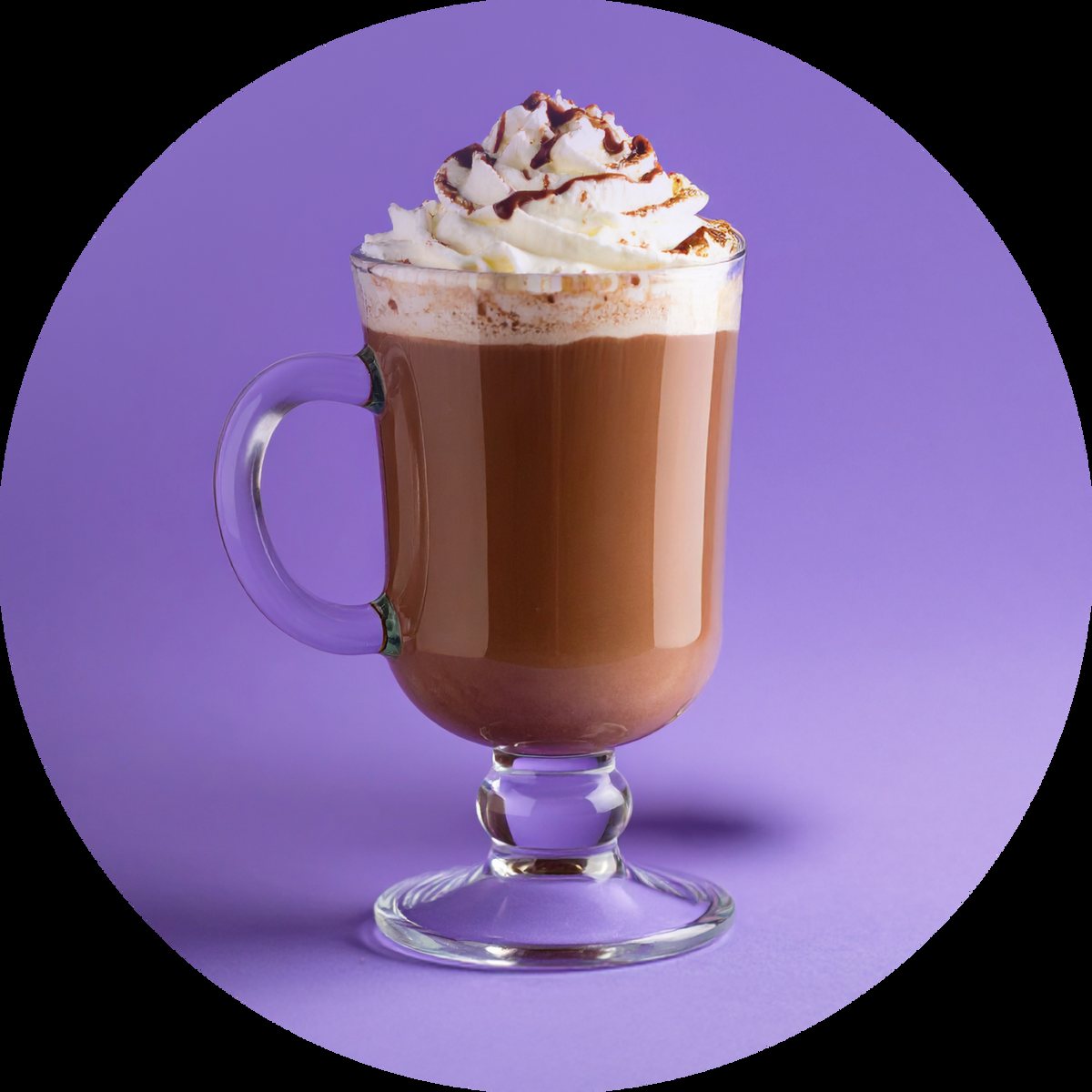 A mug of MoonBrew hot cocoa with whipped cream
