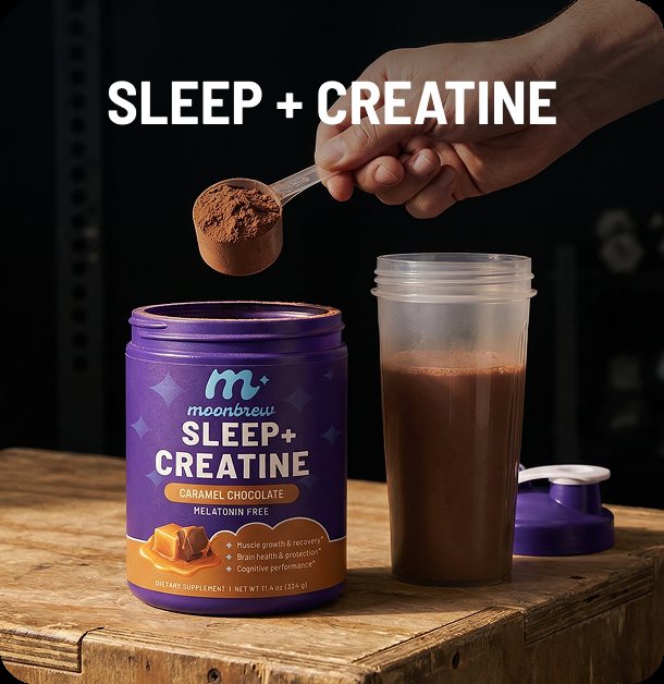 MoonBrew Sleep + Creatine, caramel chocolate